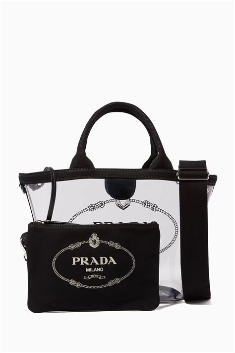 prada plex shopper|PRADA Plexiglass Calfskin Small Shopper Tote Black.